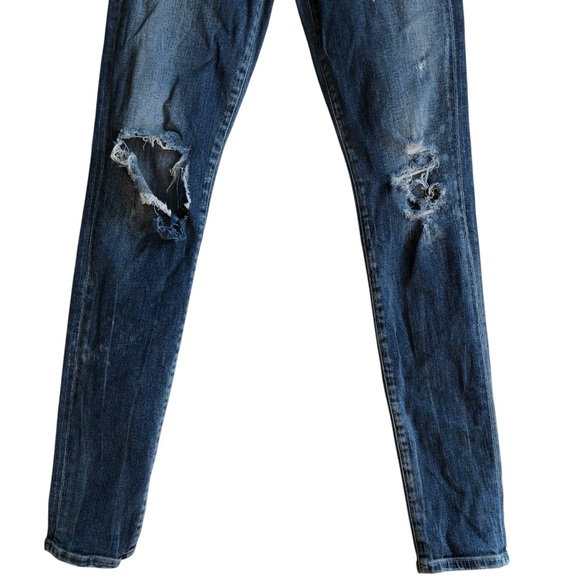 COH the Rocket High Rise Skinny Sz 24 Distressed Blue Jeans with Holes Worn Look - Picture 9 of 16